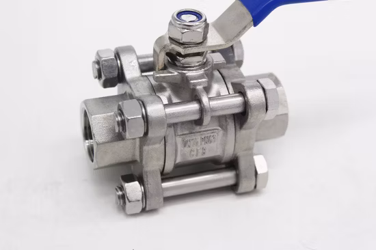 3PC ステンレス鋼メスねじねじ込み 1000wog 工業用バルブ